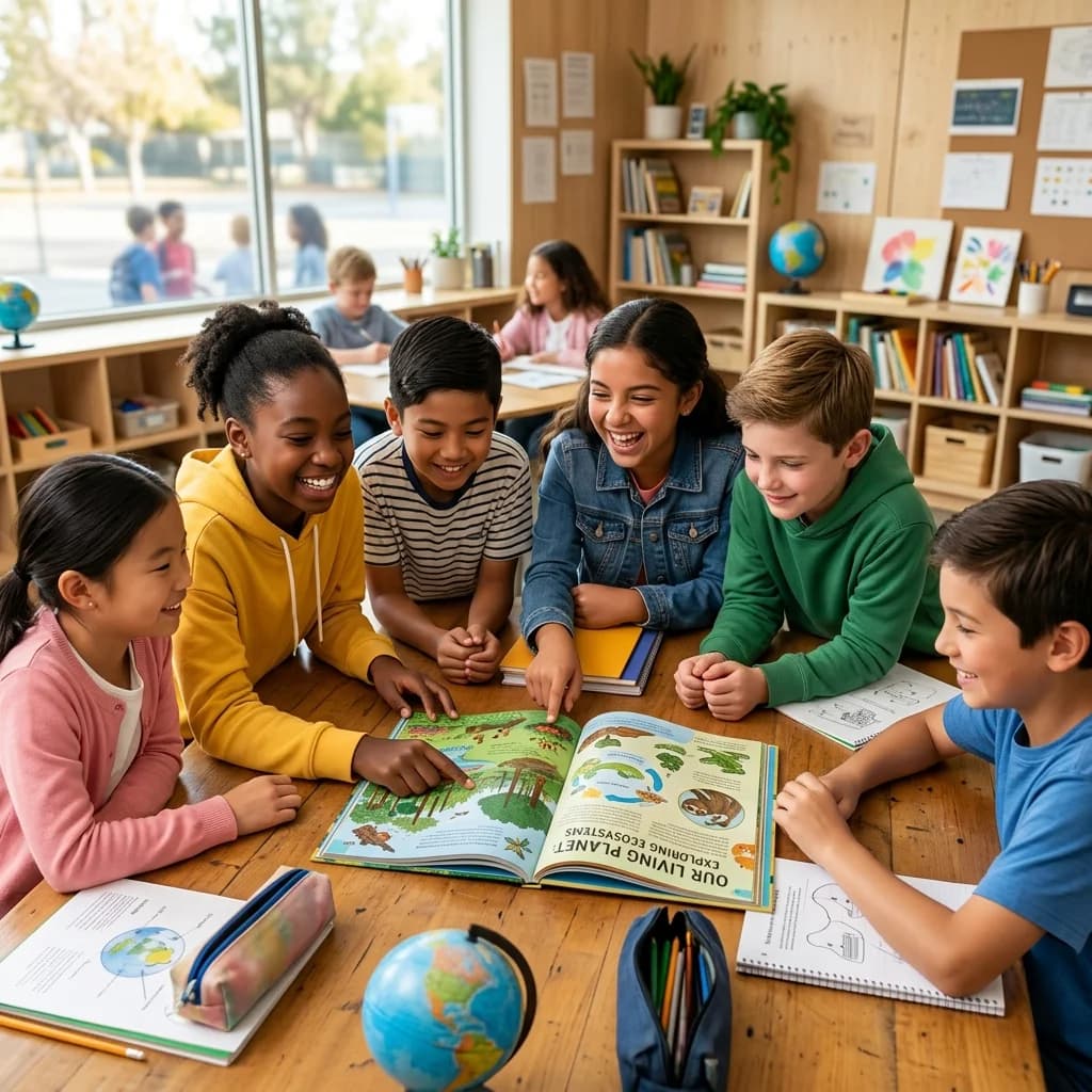 Students learning together in a classroom